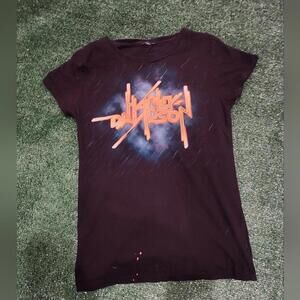 Harley Davidson Black T-Shirt with Orange Logo